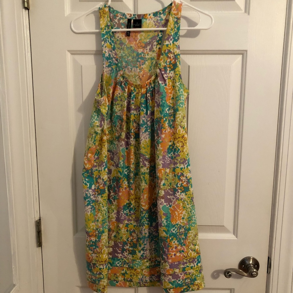 New Directions Floral Shift dress with racer back